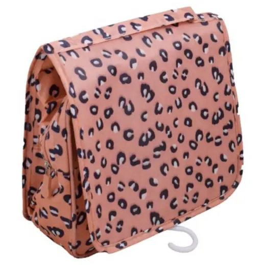 Velcro Hanging Toiletry Bag Pink Folded